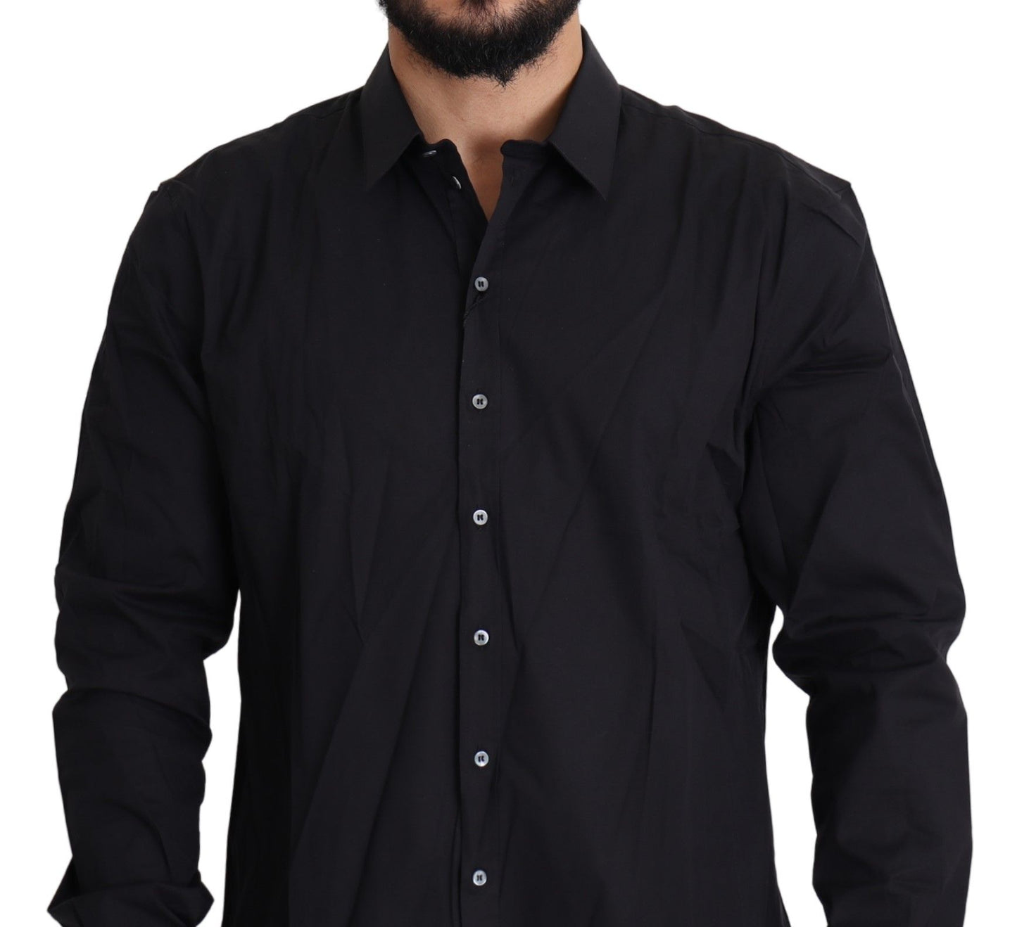 Camisa de vestir negra elegante y ajustada