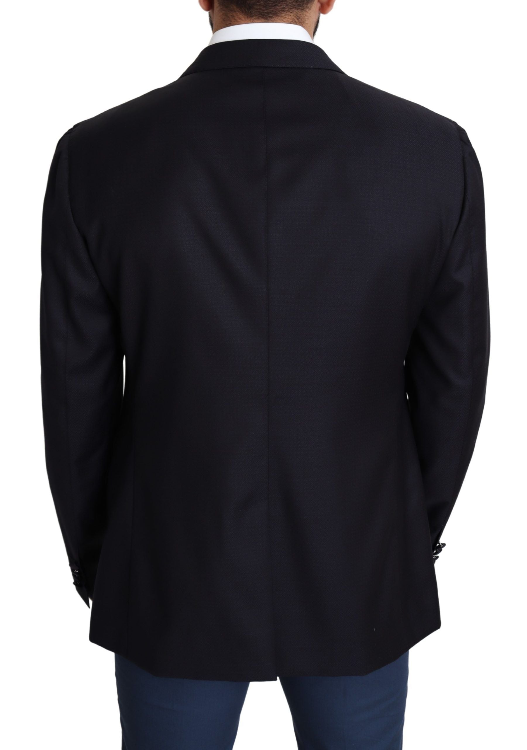 Blazer elegante de lana virgen negra para hombre