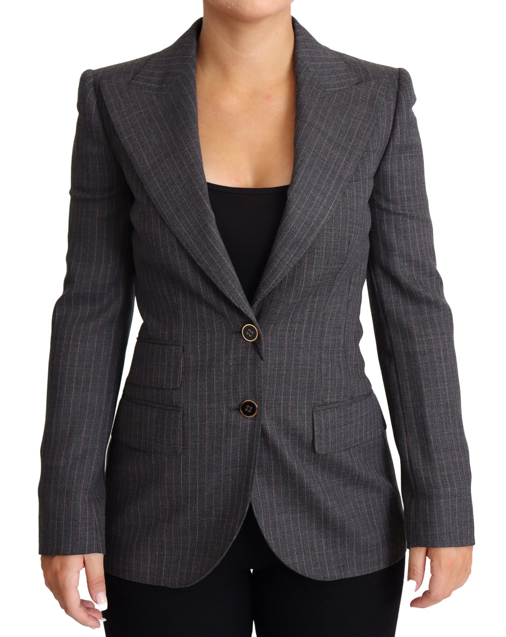 Elegante blazer de lana elástica gris