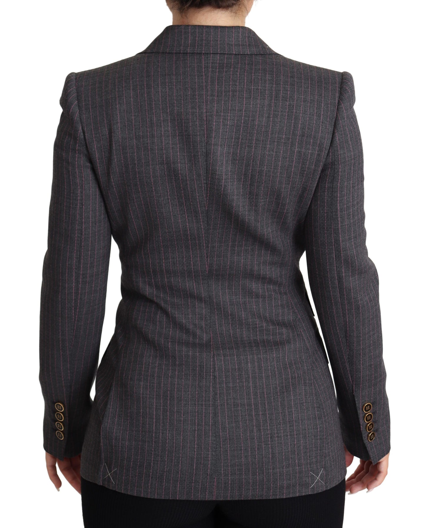 Elegante blazer de lana elástica gris