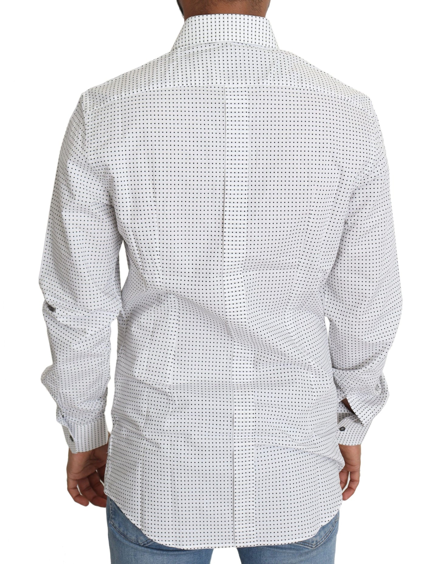 Elegant Slim Fit Polka Dot Dress Shirt