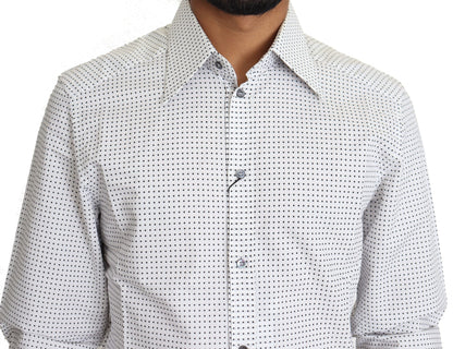 Elegant Slim Fit Polka Dot Dress Shirt