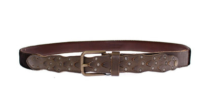 Elegant Leather-Cotton Fusion Men's Belt