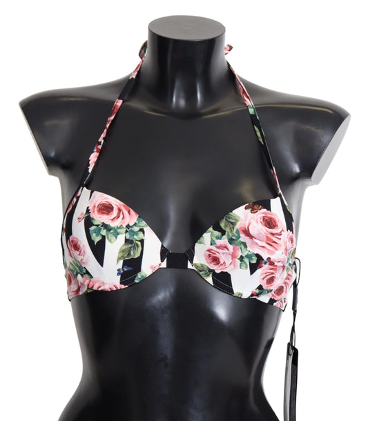 Top de bikini con estampado de rosas elegante para días de playa elegantes