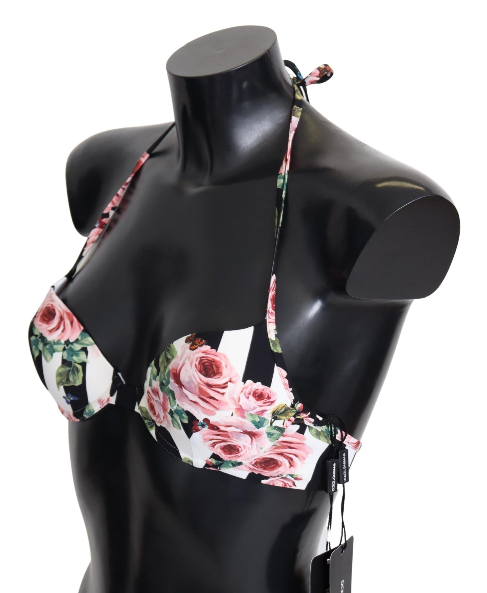 Top de bikini con estampado de rosas elegante para días de playa elegantes