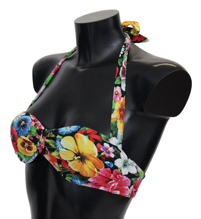 Top de bikini de alta gama con elegancia floral