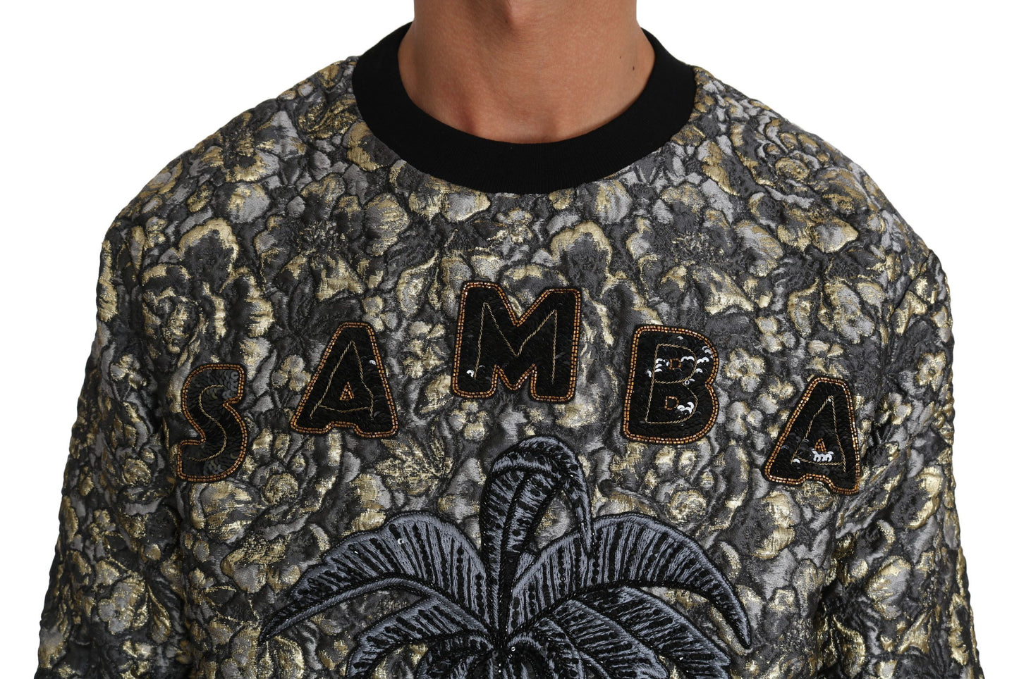 Samba Jacquard Palm Crewneck Sweater