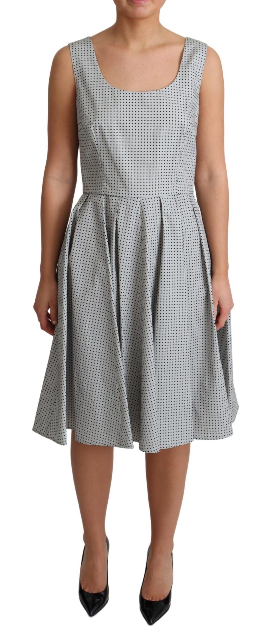 Chic Polka Dotted Sleeveless A-Line Dress