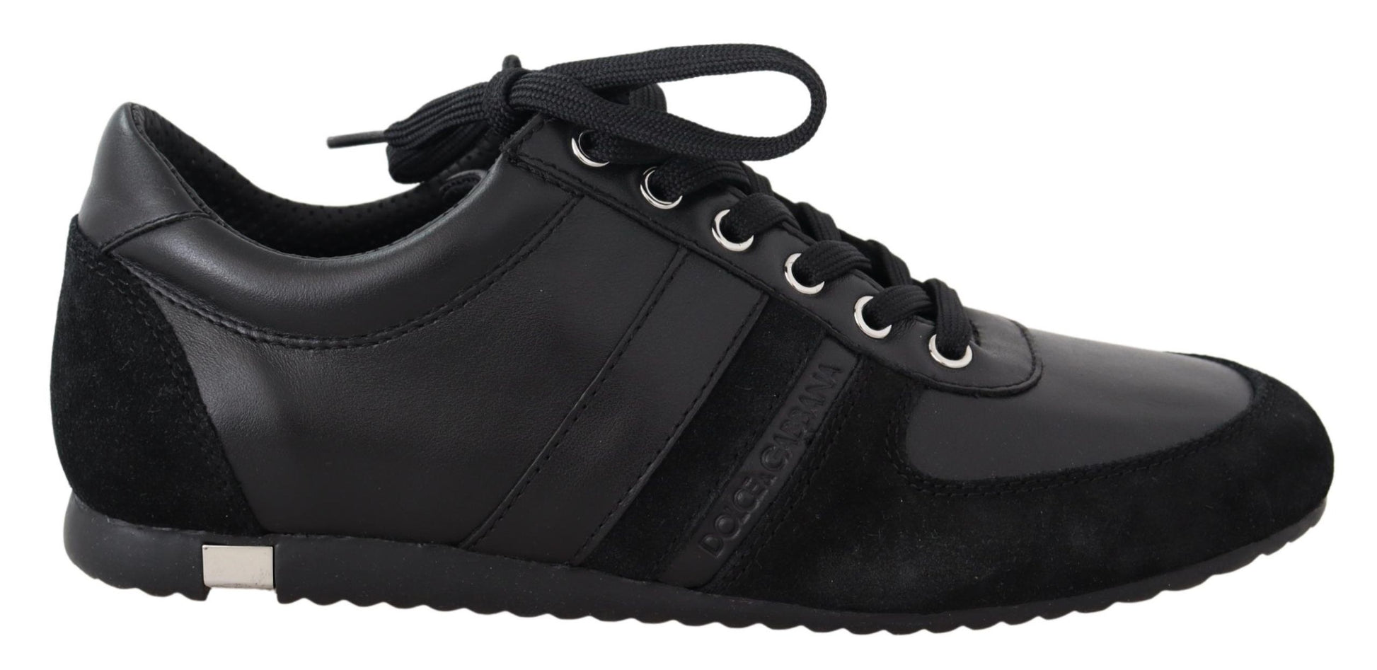 Elegantes zapatillas deportivas de piel negra