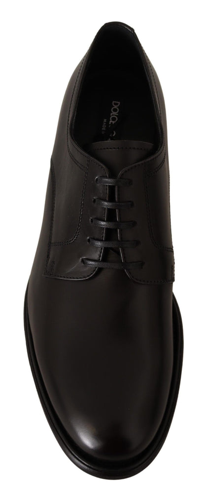 Elegant Black Leather Formal Derby Shoes