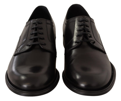 Elegant Black Leather Formal Derby Shoes