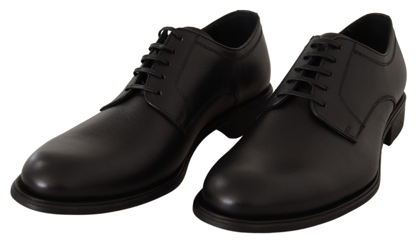 Elegantes zapatos Derby de piel negra