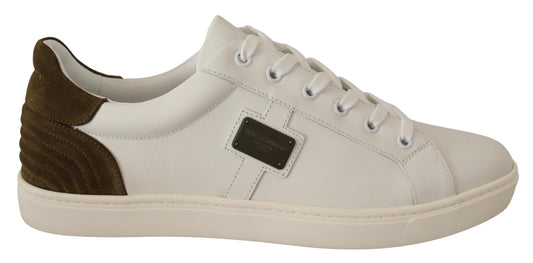 Zapatillas elegantes de piel blanca para hombre