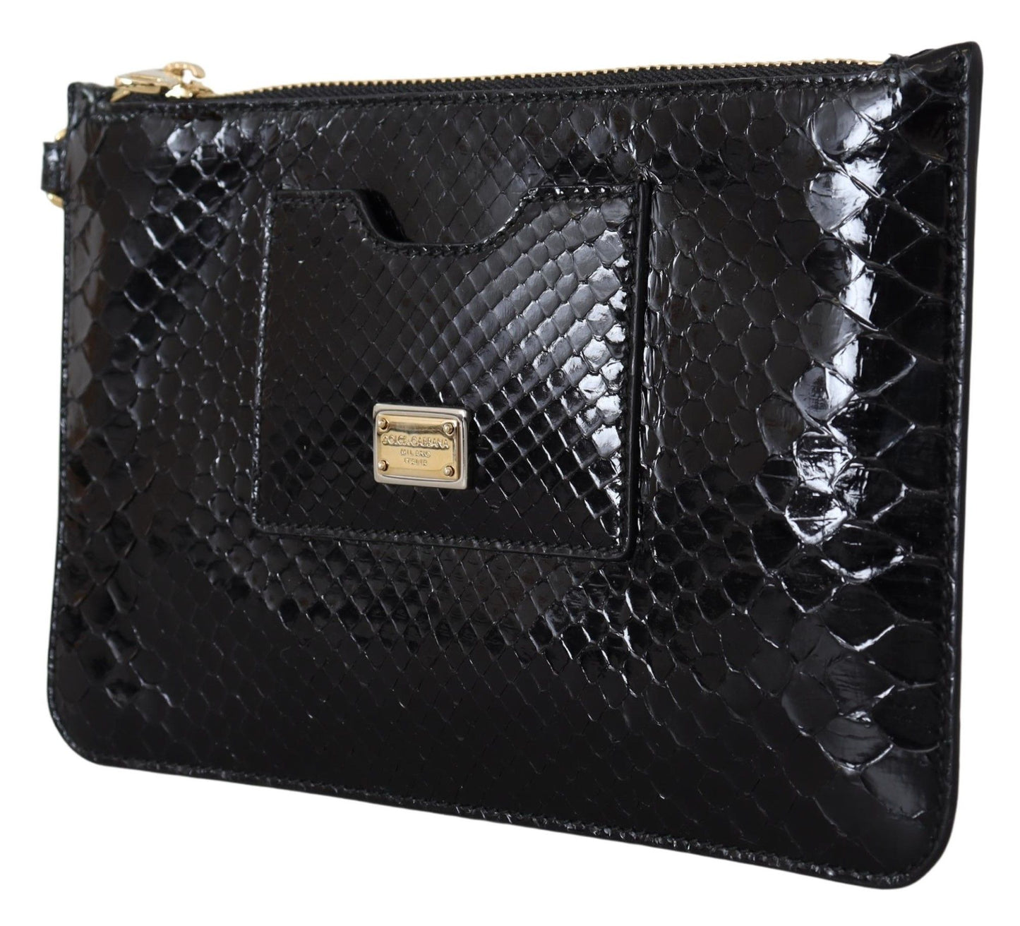 Black Leather Coin Purse Wristlet Mirror Agnese Wallet