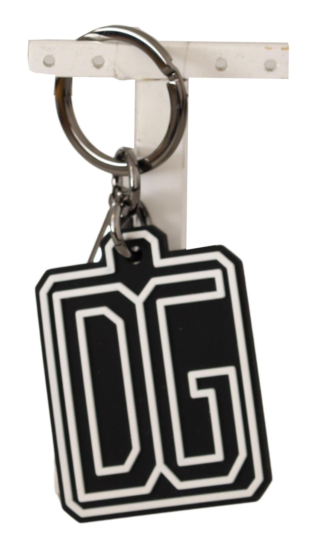 Elegant Silver & Rubber Designer Keyring