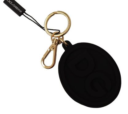 Elegante accesorio de llavero negro y dorado