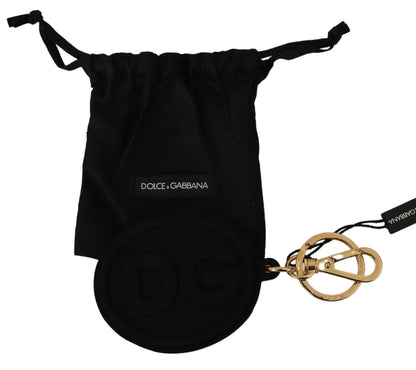 Elegante accesorio de llavero negro y dorado