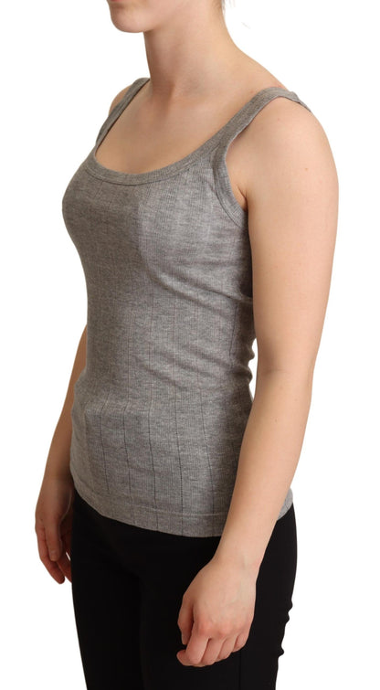 Elegant Sleeveless Gray Tank Top