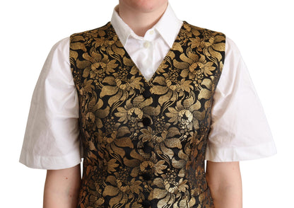 Elegant Black Jacquard Waistcoat