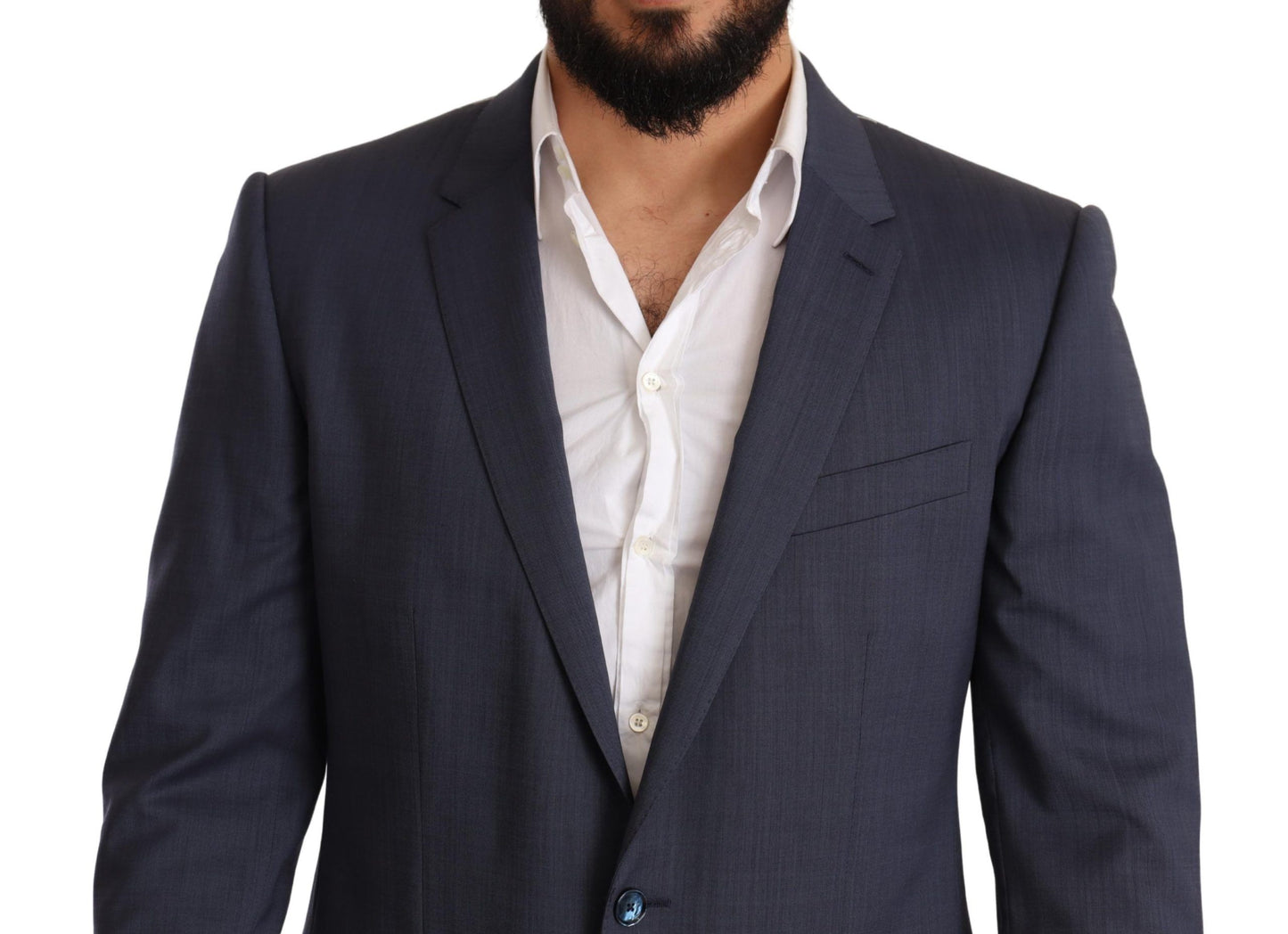 Elegante chaqueta blazer tipo martini de lana azul