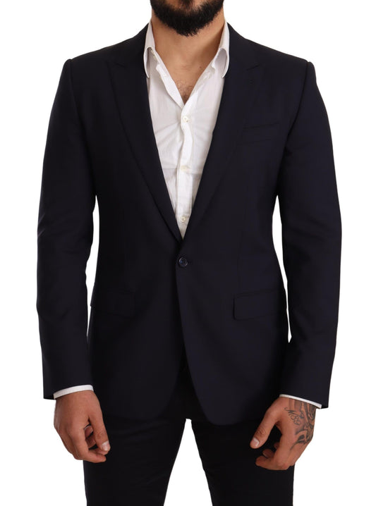 Elegante blazer azul marino de estilo martini de Renowned Tailors