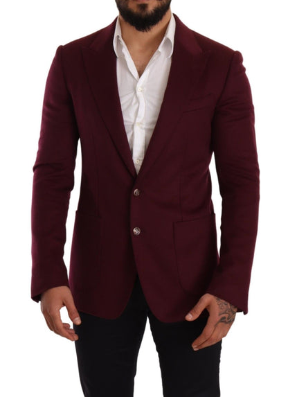 Elegante blazer burdeos de cachemira color granate