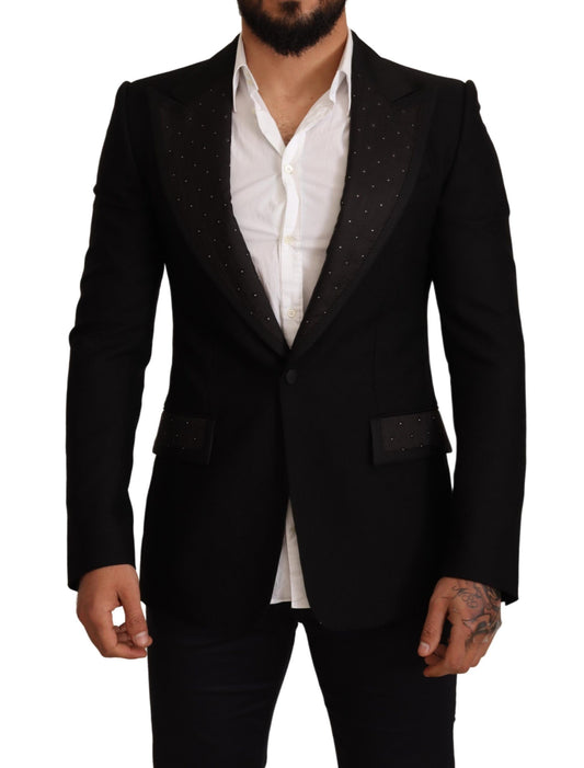 Elegante chaqueta blazer negra ajustada