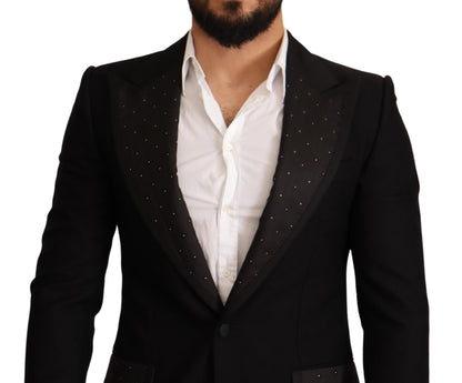 Chaqueta blazer negra elegante de corte entallado