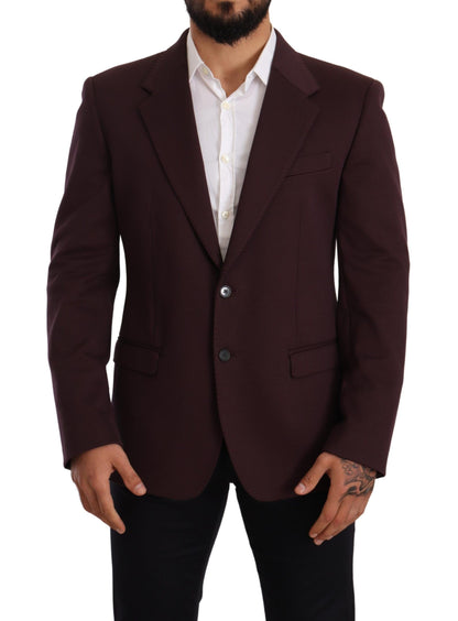 Elegante blazer ajustado color índigo para hombre