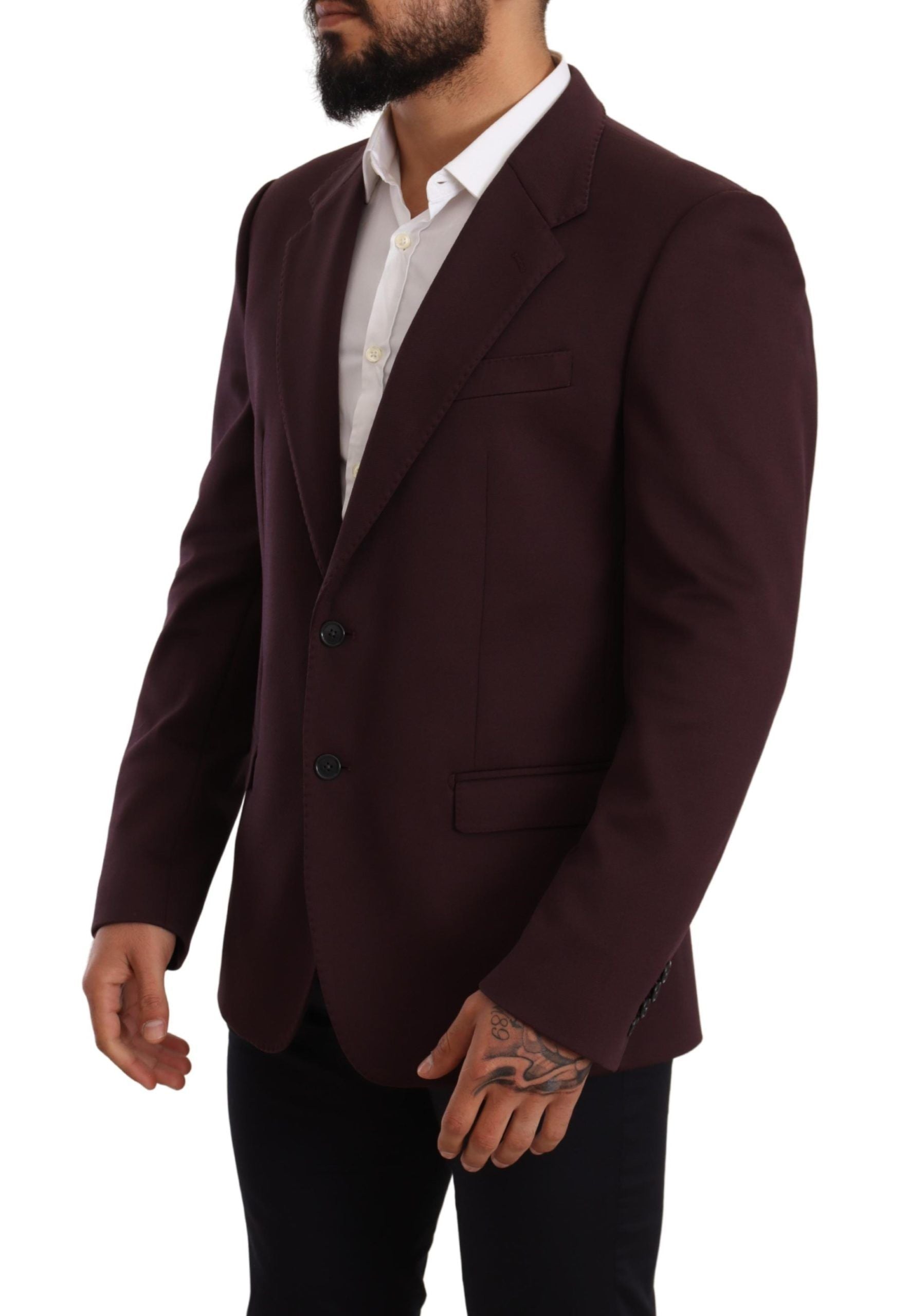 Elegante blazer ajustado color índigo para hombre