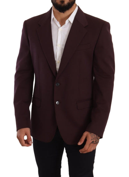 Elegante blazer ajustado color índigo para hombre