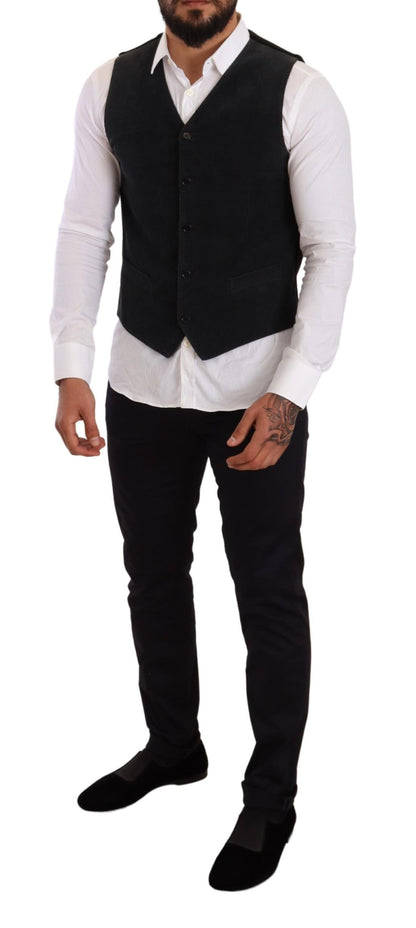 Chaleco formal elegante de algodón negro