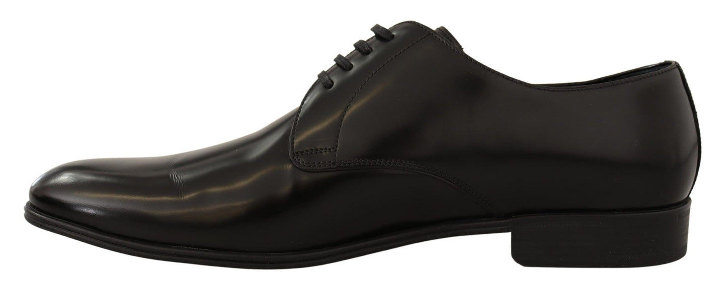 Elegant Black Leather Derby Shoes