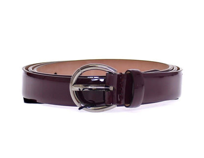 Elegant Purple Leather Belt - Italian Elegance