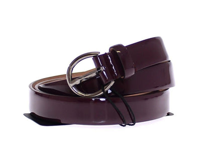 Elegant Purple Leather Belt - Italian Elegance