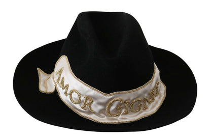 Elegante Sombrero de Panamá Negro Lapin Ala Ancha