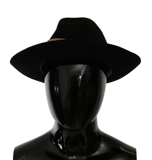 Elegante Sombrero de Panamá Negro Lapin Ala Ancha