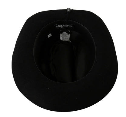 Elegante Sombrero de Panamá Negro Lapin Ala Ancha