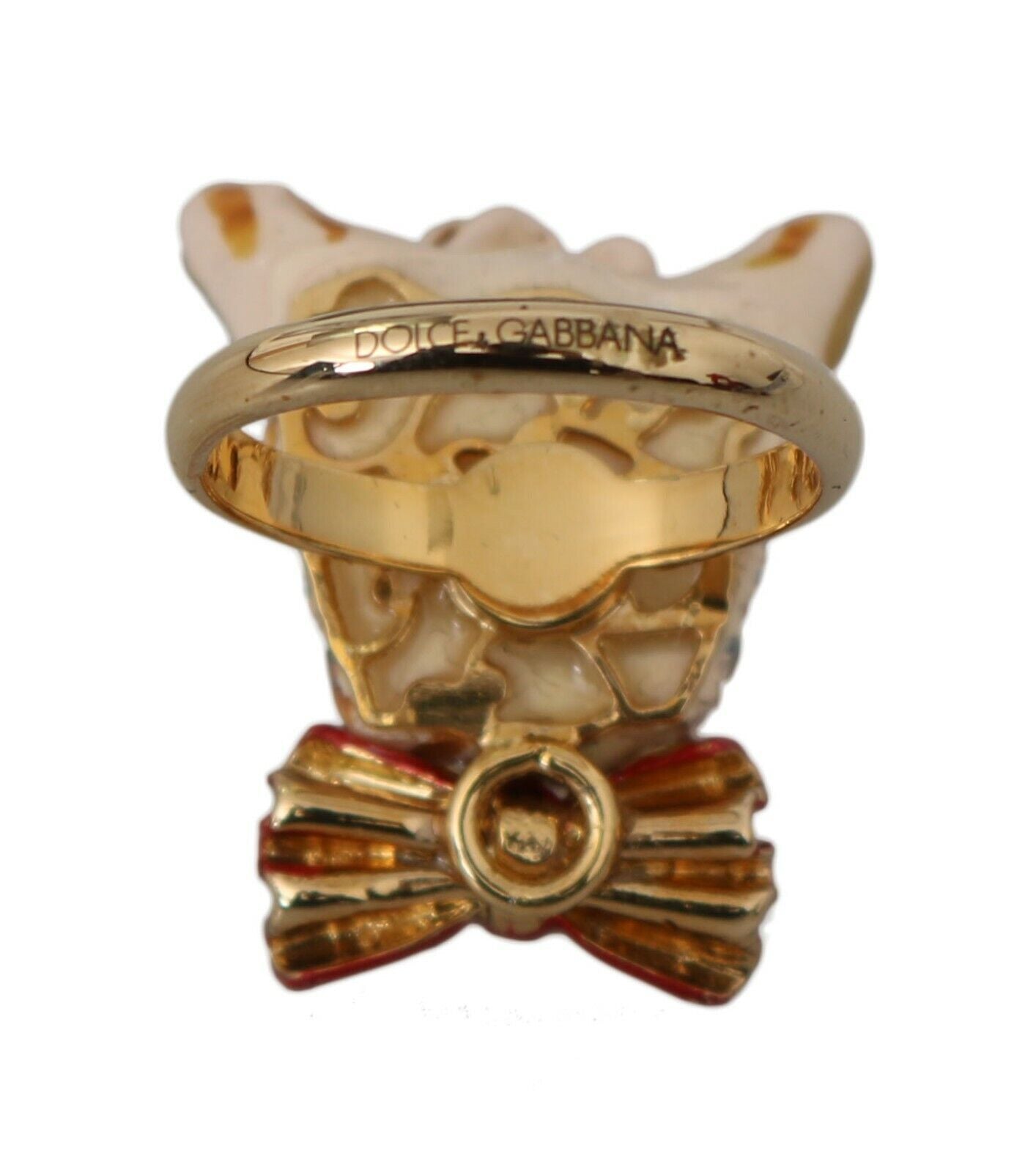 Anillo elegante con dije canino para mujer