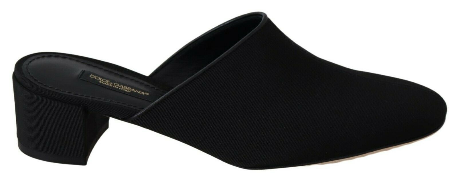 Chic Black Grosgrain Slide Sandals