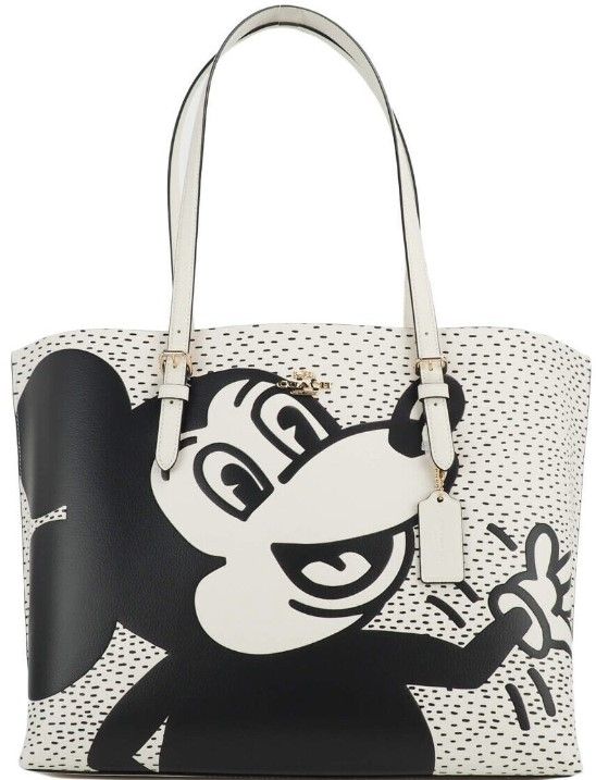 (C6978) Mickey Mouse X Keith Haring Mollie Bolso de hombro grande de piel