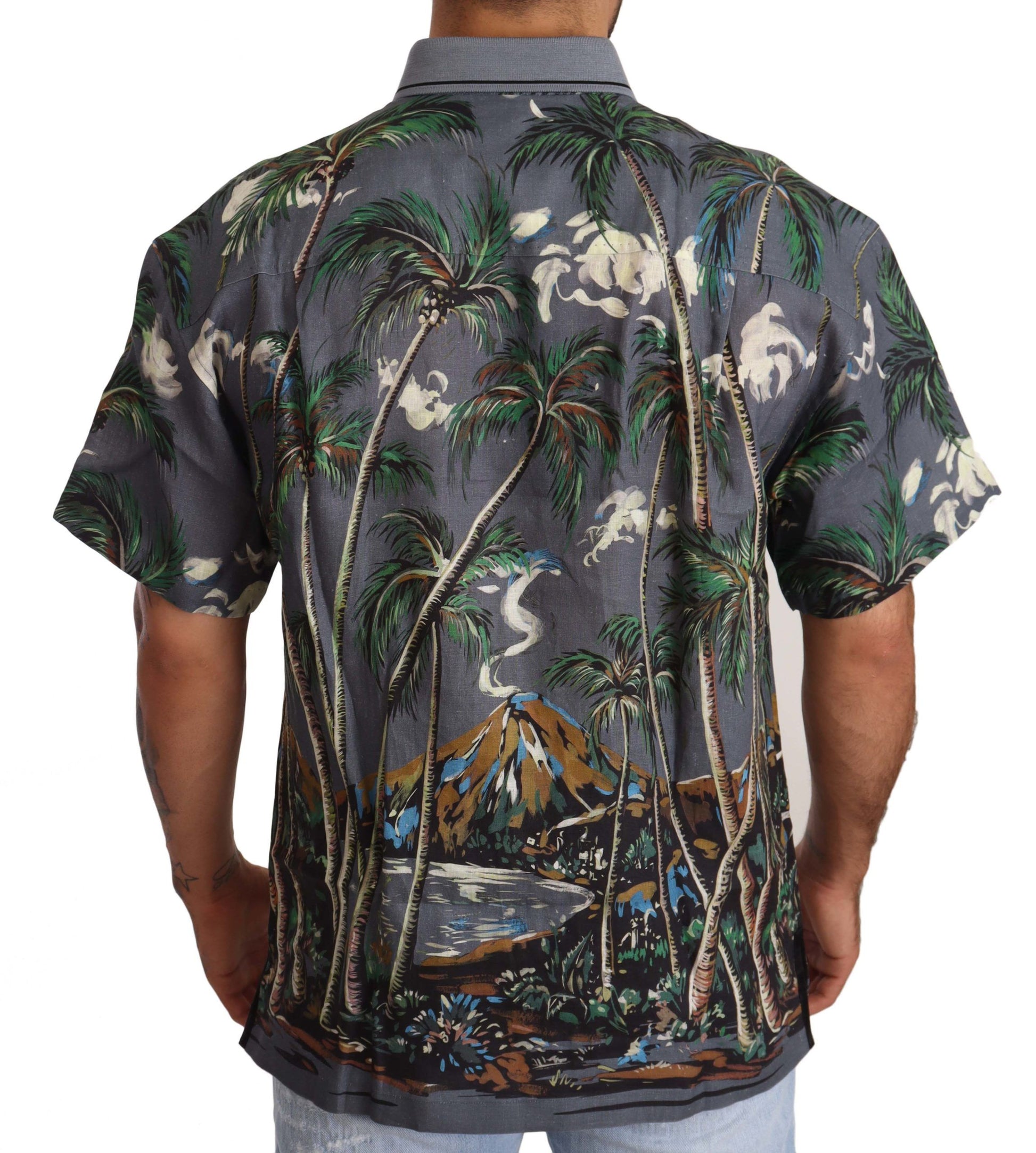 Camisa de hombre de lino y seda con elegancia tropical