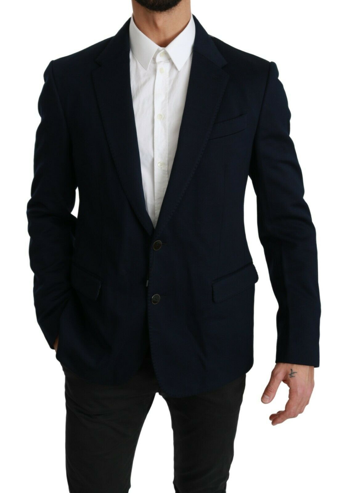 Blazer azul oscuro elegante y ajustado para hombre