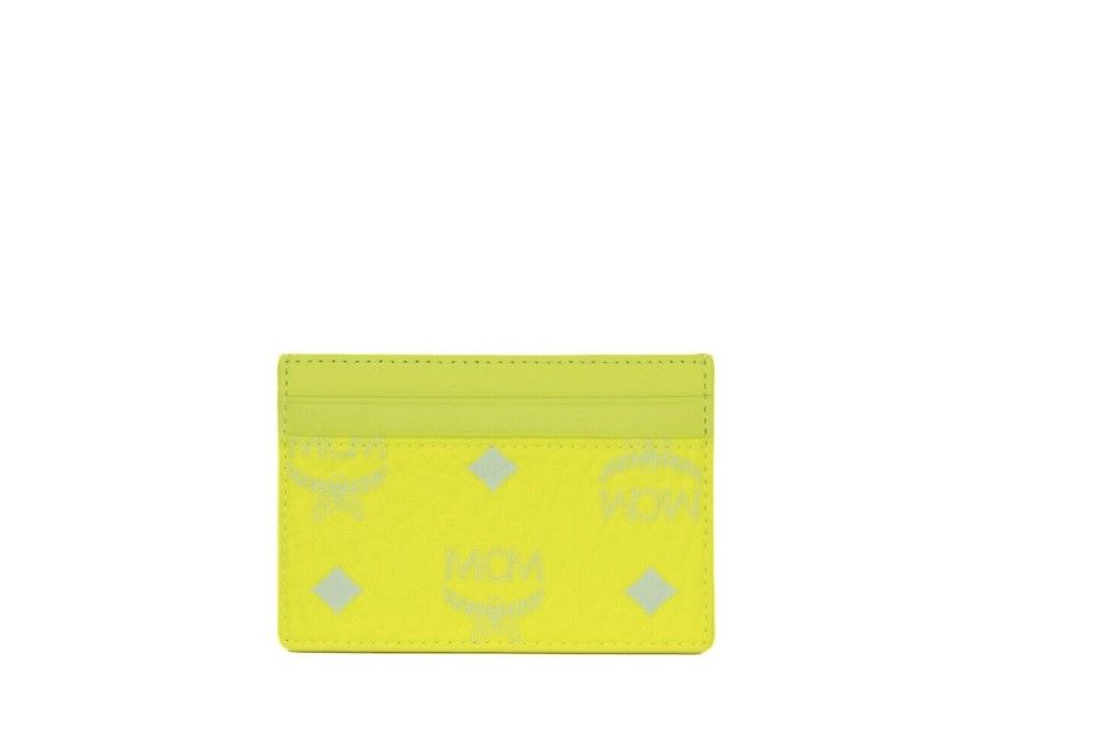 Cartera con tarjetero de cuero Spectrum Diamond Mini Neon Yellow Visetos