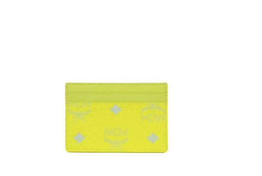 Cartera con tarjetero de cuero Spectrum Diamond Mini Neon Yellow Visetos