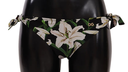 Elegante braguita de bikini con estampado de lirios