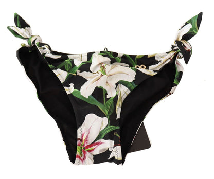 Elegante braguita de bikini con estampado de lirios