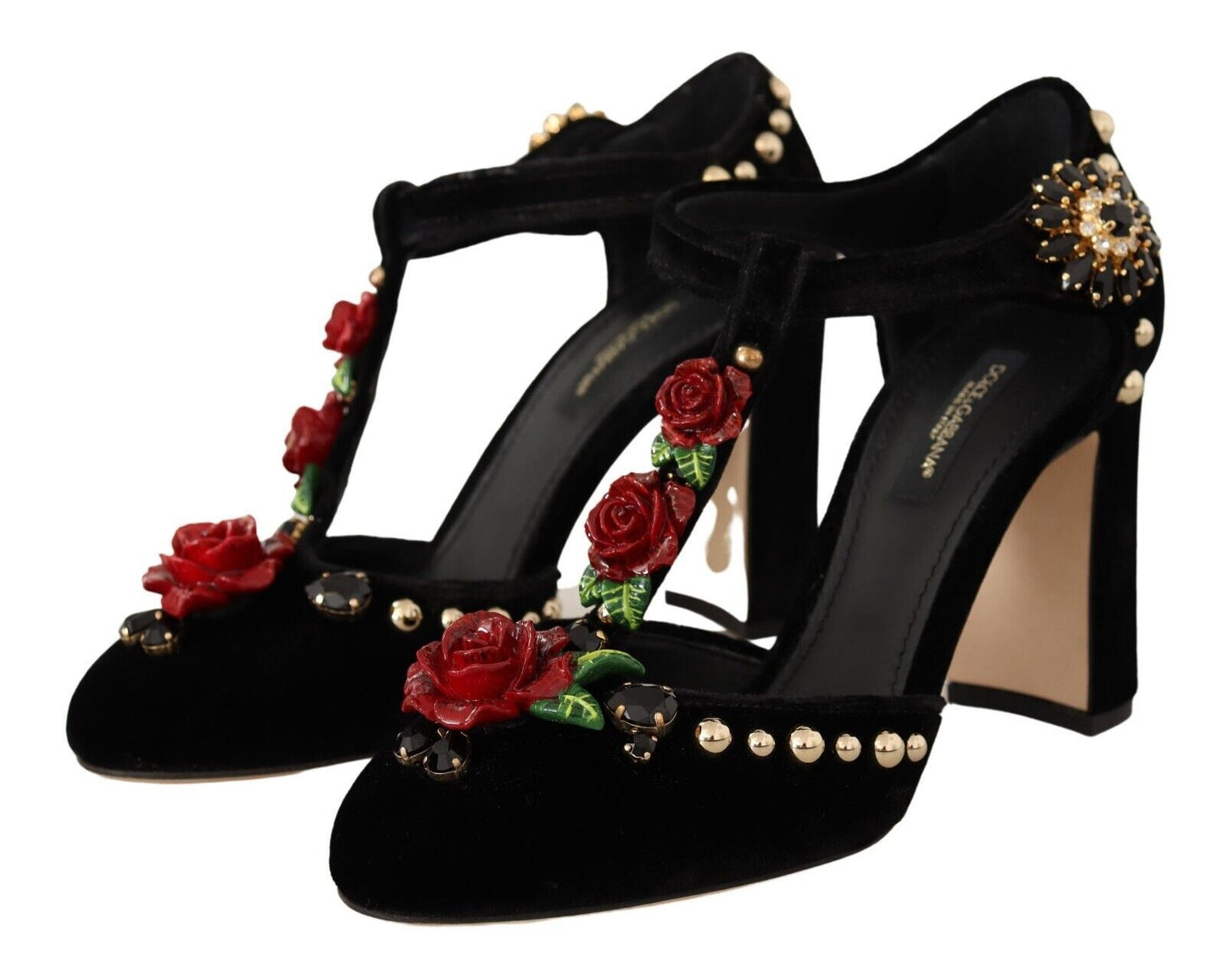 Elegantes zapatos Mary Jane de terciopelo con tiras en T