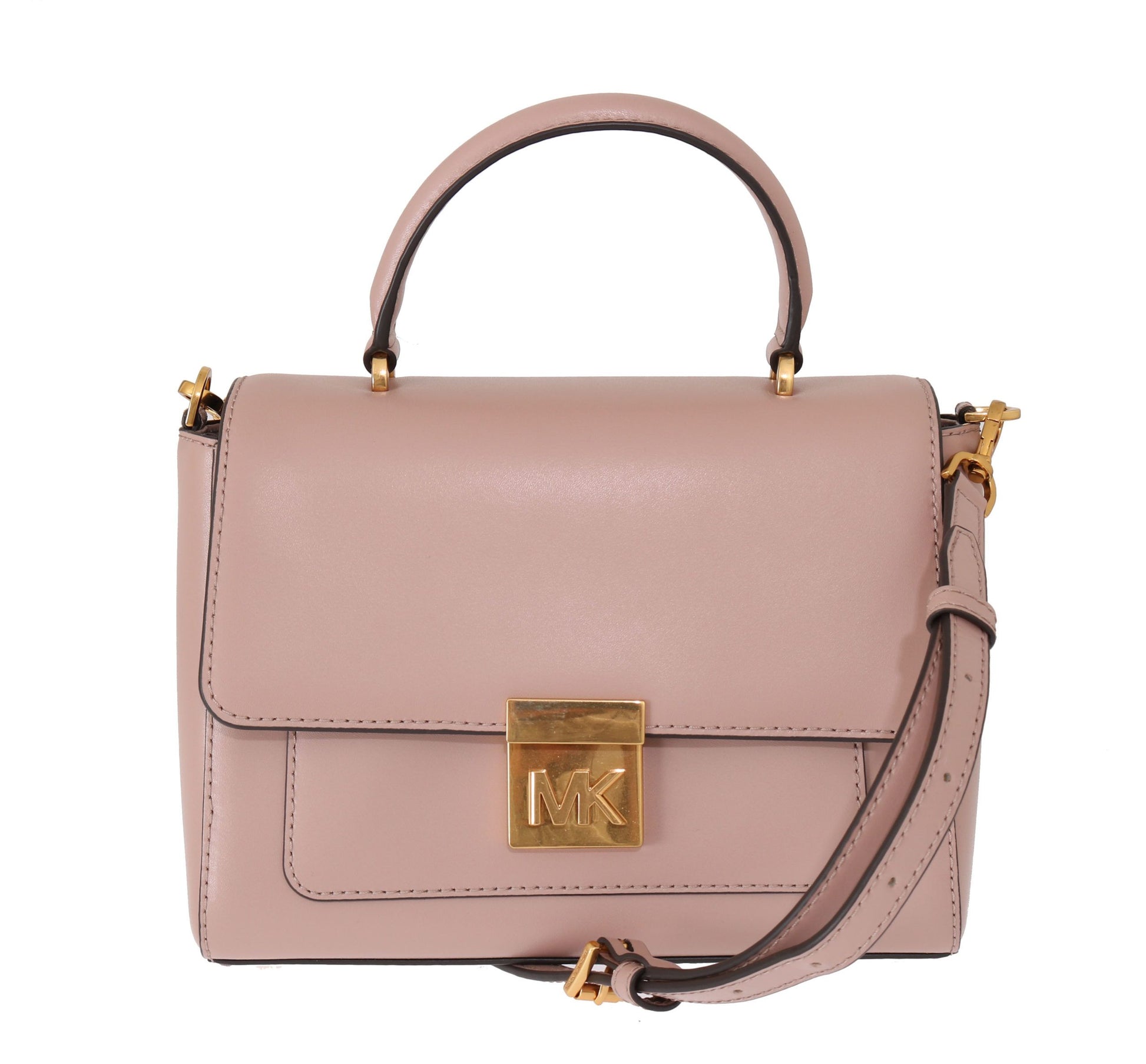 Elegante bolso de hombro Mindy de piel rosa