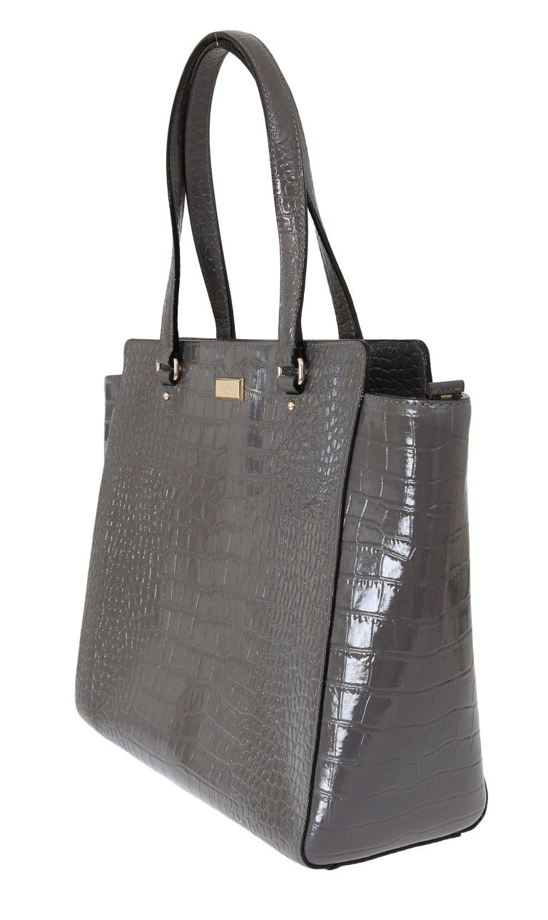 Chic Elissa Gray Leather Handbag